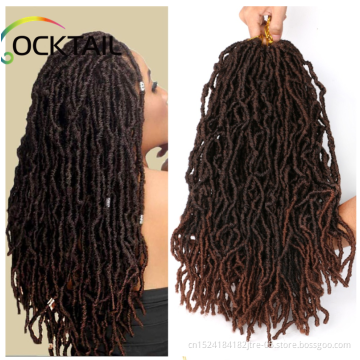 cheap Bobbi boss Nu Locs Synthetic Hair Crochet Braids Natural Curly Dreadlocks Hair Black Dark Brown  Long Nu Locs 18  inch